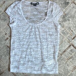 Charlotte Russe Gray Fitted Cap Sleeve Blouse